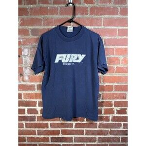 Vintage 90s Skateboard Shirt Fury Truck Co Blue Shirt USA Tony Hawk Adult Large